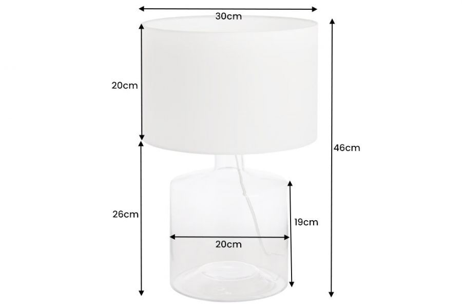  Lampa stołowa Classic II szkło z recyklingu - Invicta Interior