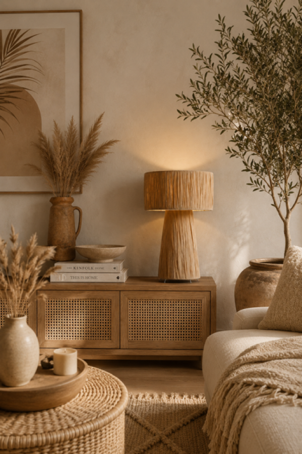 Lampa stołowa Dream z rafii - Item International