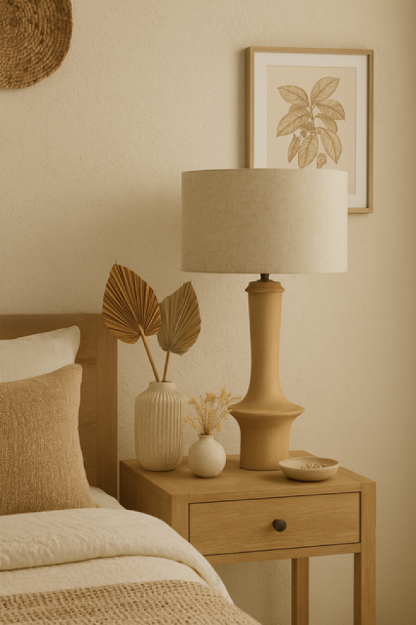Lampa stołowa Dune z drewna mango - Item International