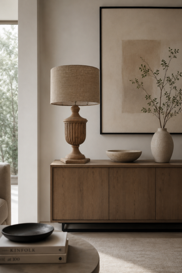 Lampa stołowa Elegant z drewna mango 86 cm - Item International
