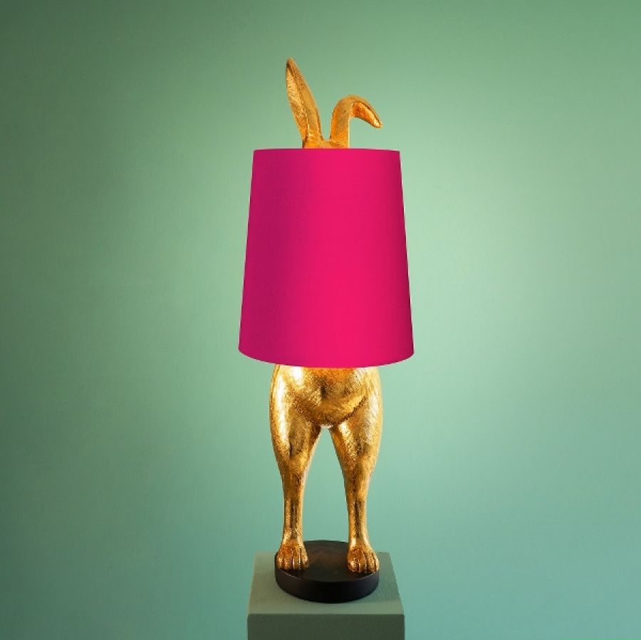 Lampa stołowa Hiding Bunny różowa - Werner Voss