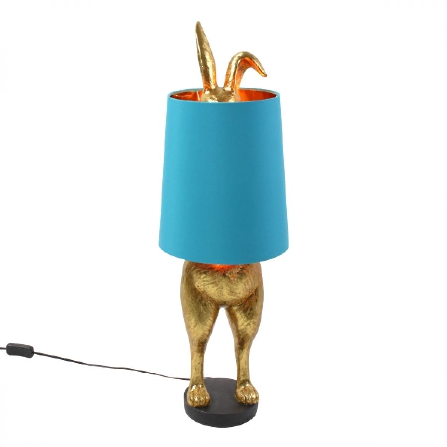 Lampa stołowa Hiding Bunny turkusowa