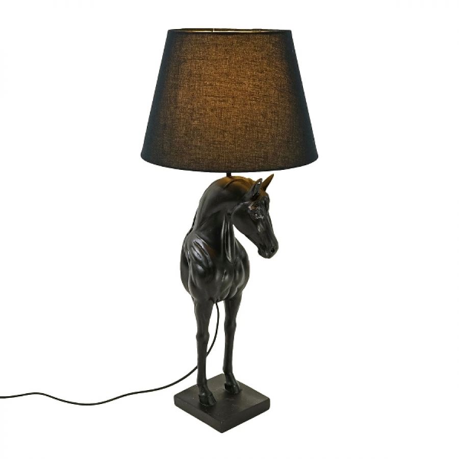 Lampa stołowa Koń czarny