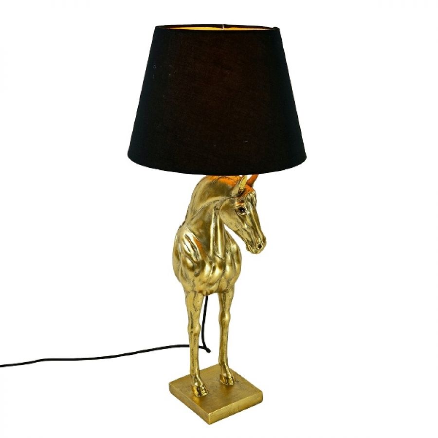 Lampa stołowa Koń złoty 70 cm