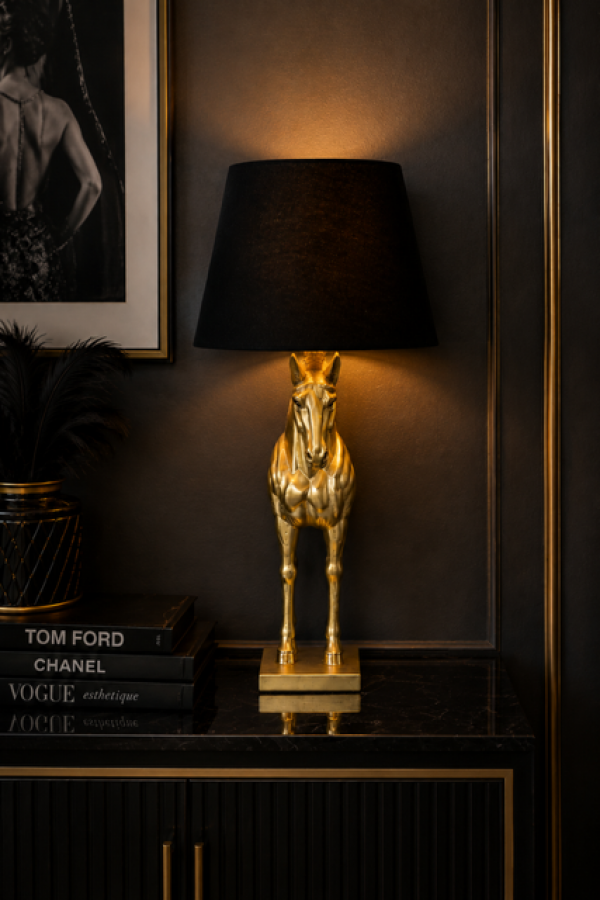 Lampa stołowa Koń złoty 70 cm - Werner Voss