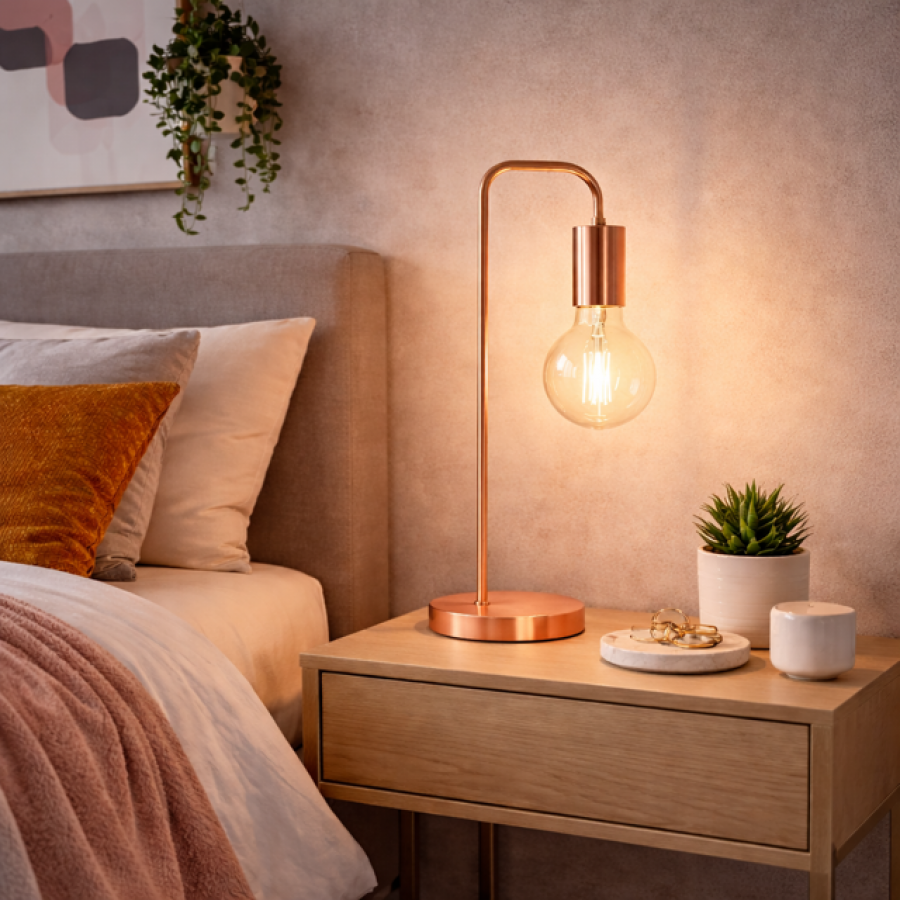 Lampa stołowa Logo miedziana - Atmosphera
