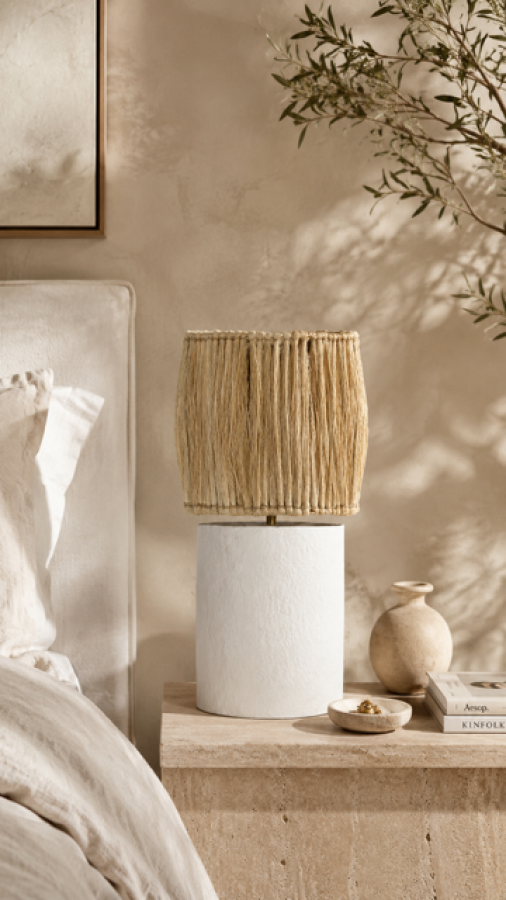 Lampa stołowa Marbella z rafii - Item International