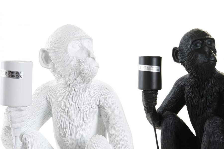 Lampa stołowa Monkey biała czarna 