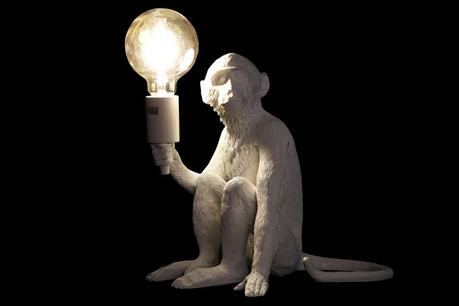 Lampa stołowa Monkey biała czarna 