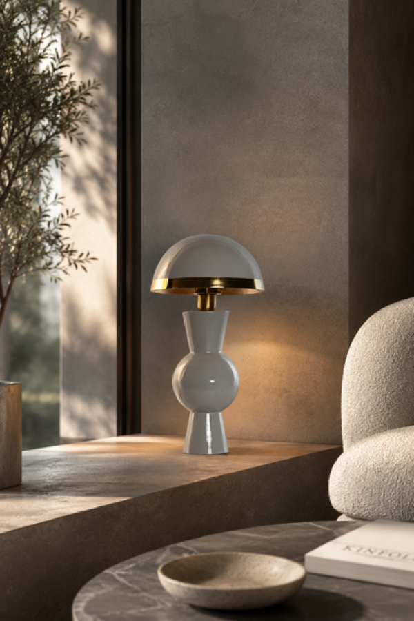 Lampa stołowa Mushroom szara - Item International