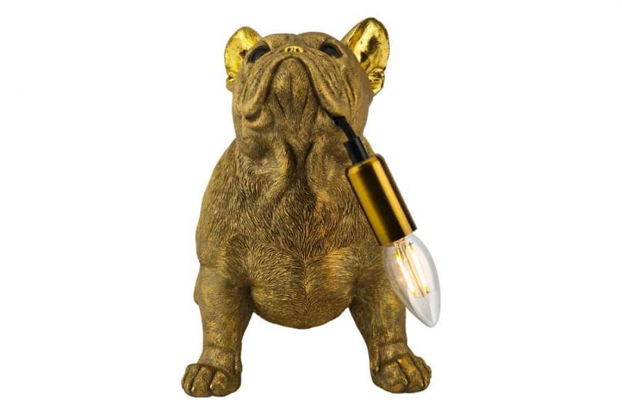 Lampa stołowa Pies Toto złoty