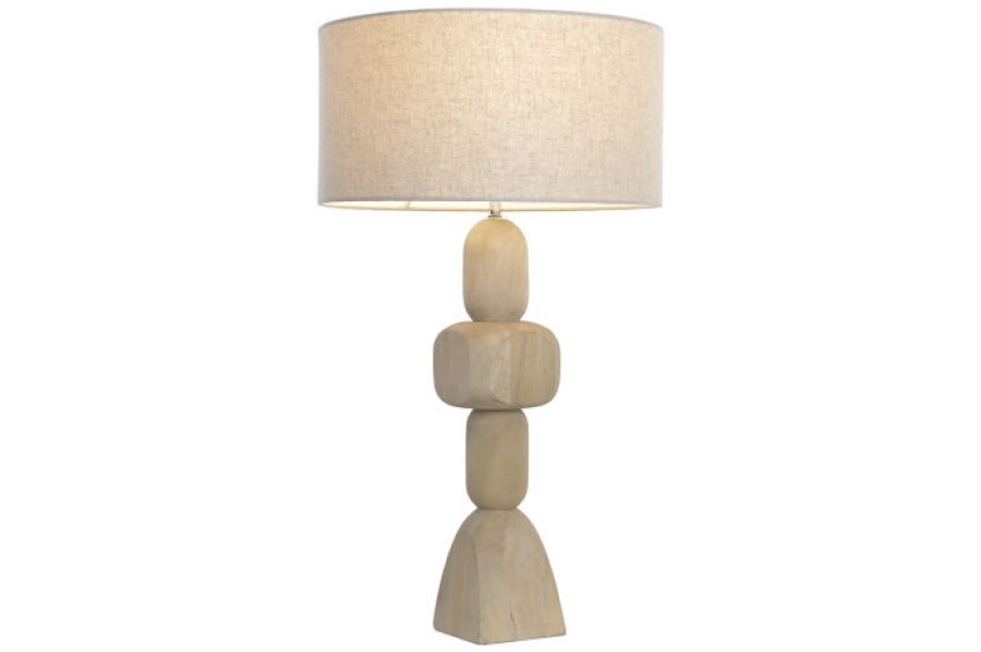 Lampa stołowa Pueblo light z drewna mango