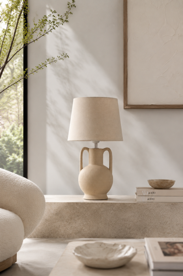 Lampa stołowa Santorini beżowa biała - Item International