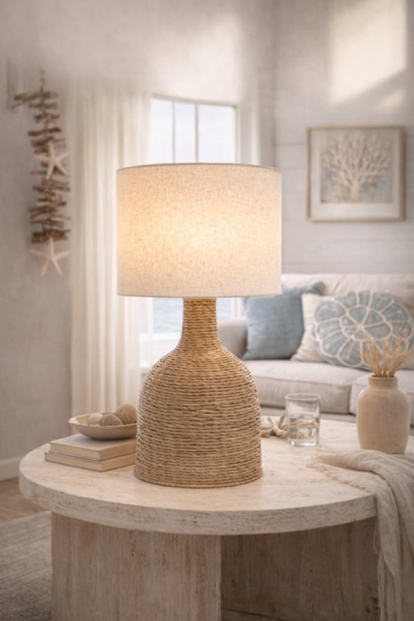 Lampa stołowa Selva pleciona boho 53 cm