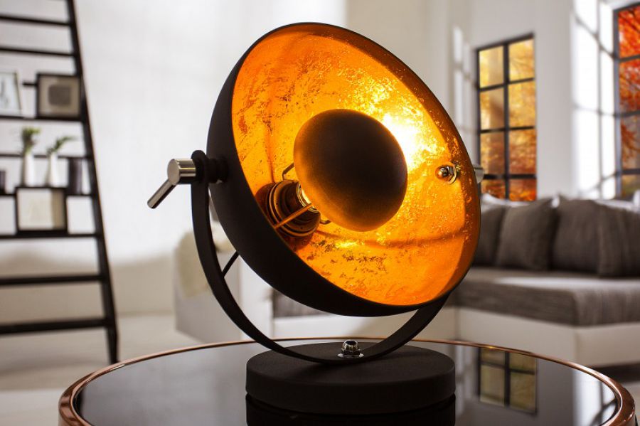 Lampa stołowa Spot Studio czarna & złota - Invicta Interior