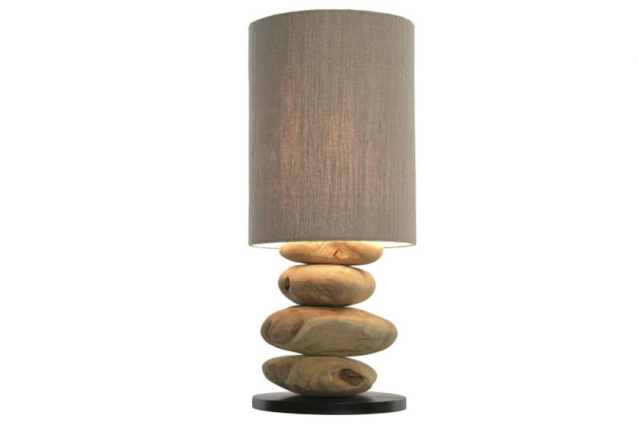 Lampa stołowa Woodland stone drewniana - Item International