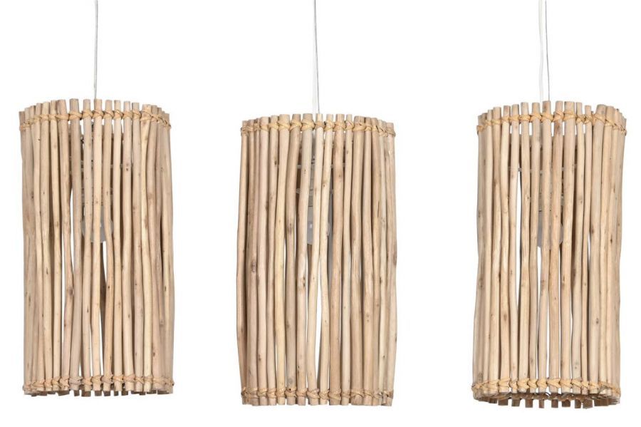 Lampa sufitowa 3 drewniana z eukaliptusa - Item International