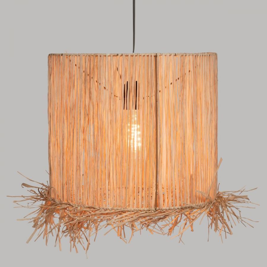 Lampa sufitowa Boho Havana z rafii 