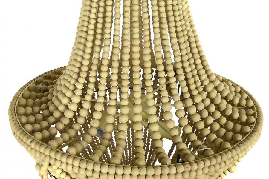 Lampa sufitowa Boho z drewnianymi perłami natur 73 cm - Item International