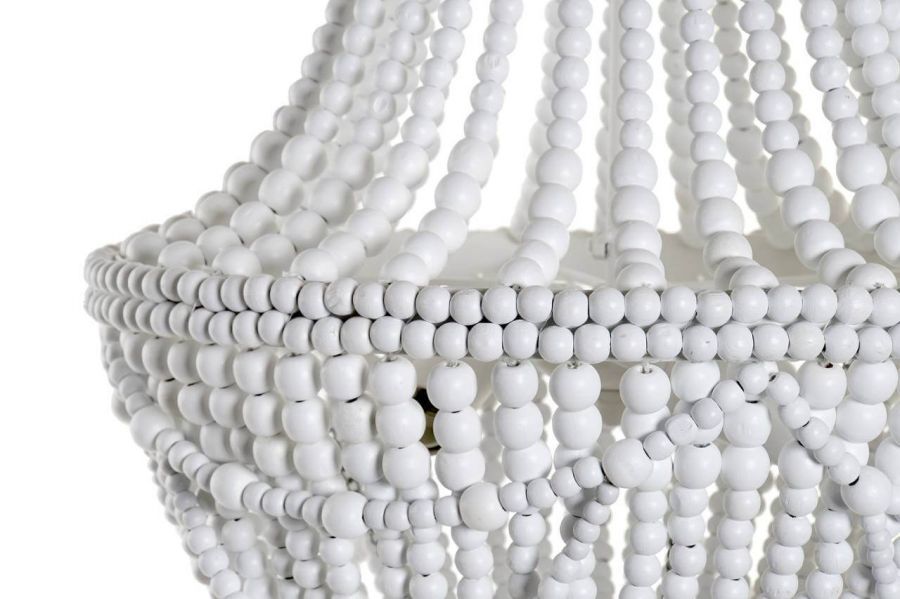 Lampa sufitowa Boho z drewnianymi perłami 60 cm