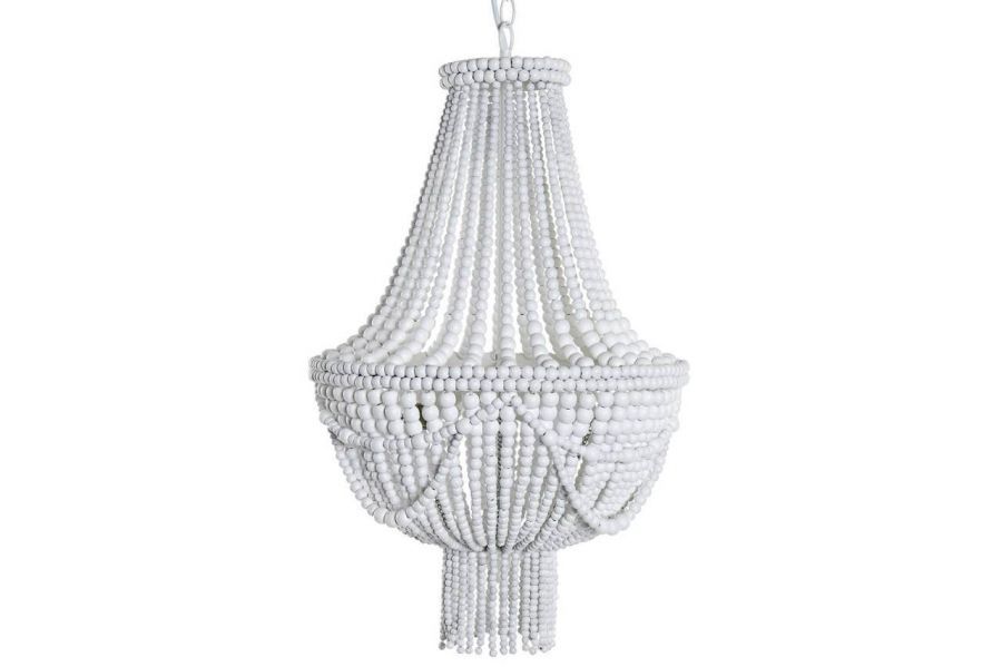 Lampa sufitowa Boho z drewnianymi perłami 60 cm