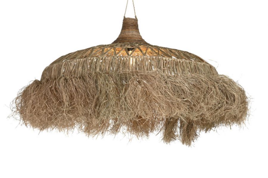 Lampa sufitowa boho z włókien naturalnych 100 cm - Light & Living