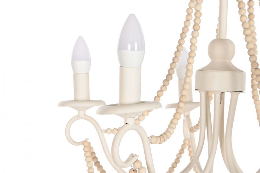 Lampa sufitowa Celebrate kandelabr z drewnianymi perłami - Item International