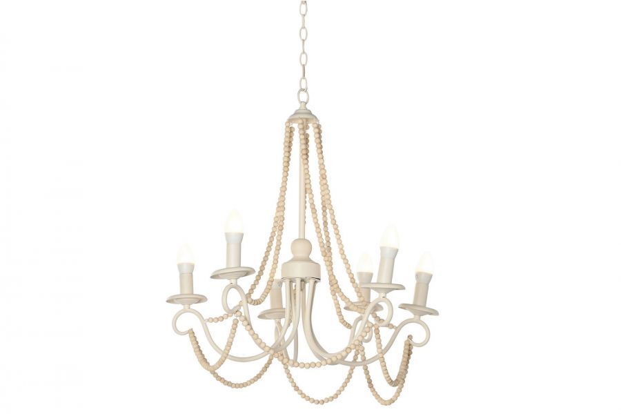 Lampa sufitowa Celebrate kandelabr z drewnianymi perłami - Item International