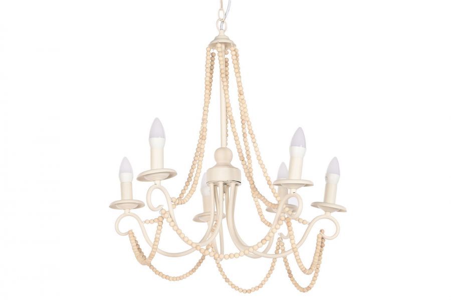 Lampa sufitowa Celebrate kandelabr z drewnianymi perłami - Item International