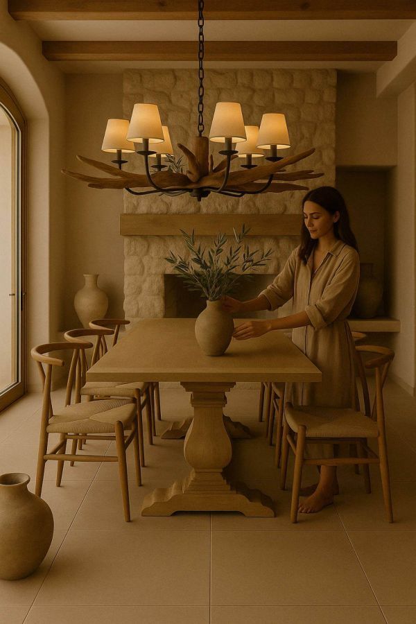 Lampa sufitowa drewniana Gałęzie 130 cm