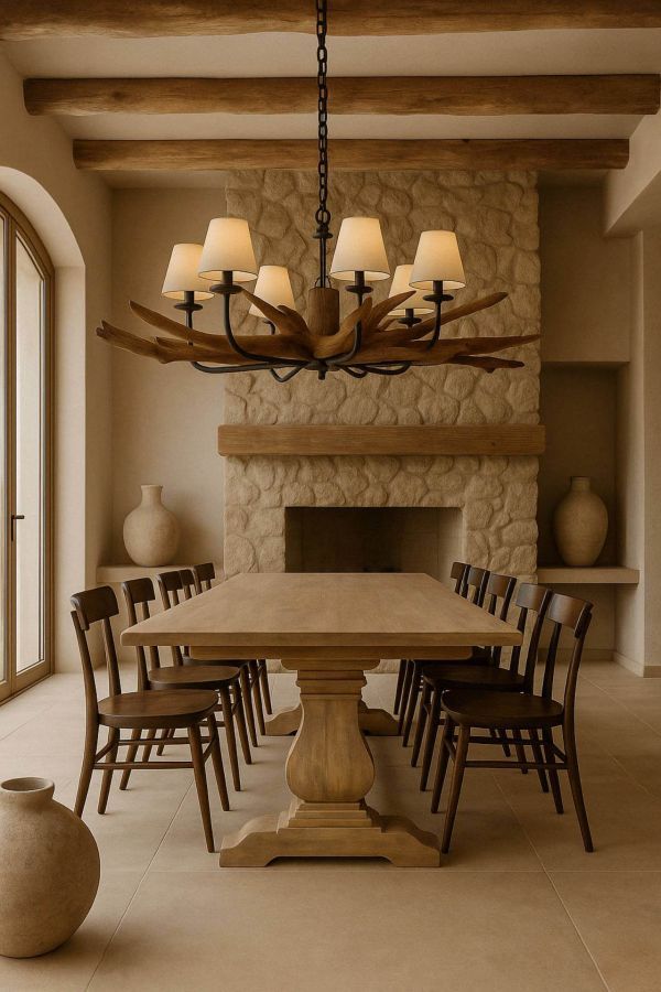 Lampa sufitowa drewniana Gałęzie 130 cm