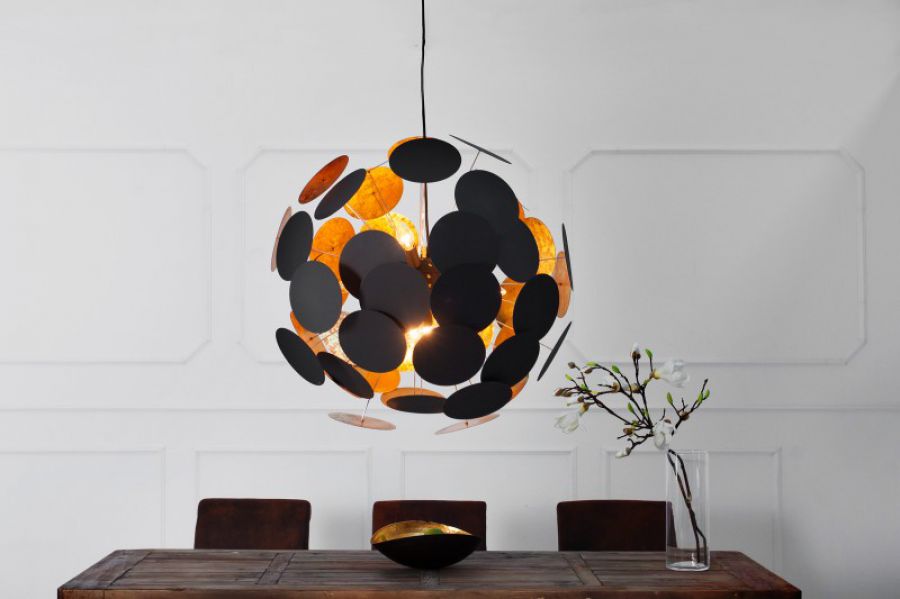 Lampa sufitowa Infinity Home czarno-złota - Invicta Interior