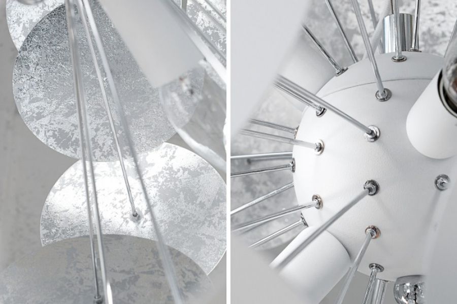 Lampa sufitowa Infinity Home biało-srebrna - Invicta Interior