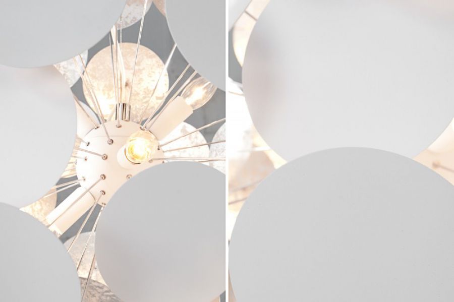 Lampa sufitowa Infinity Home biało-srebrna - Invicta Interior