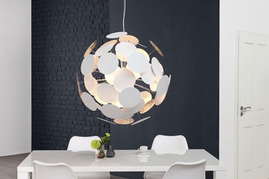 Lampa sufitowa Infinity Home biało-srebrna - Invicta Interior