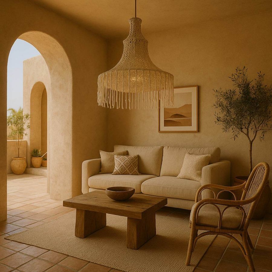 Lampa sufitowa Makrama beżowa 63 cm - Item International