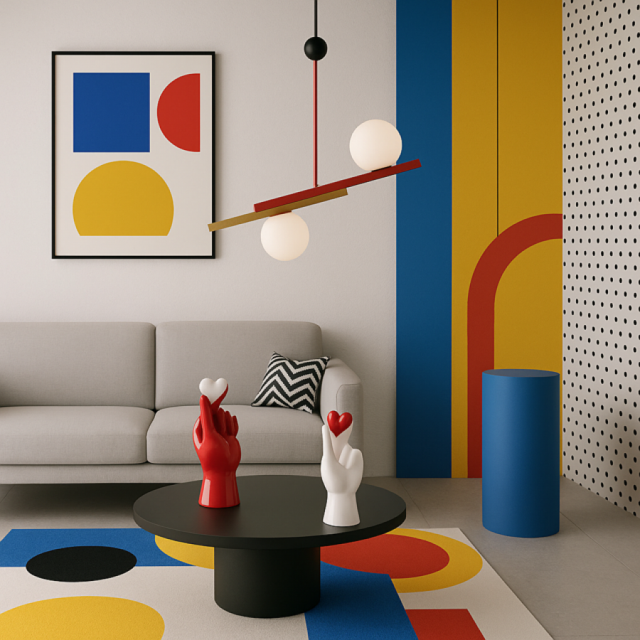 Lampa sufitowa Memphis czerwona - Item International