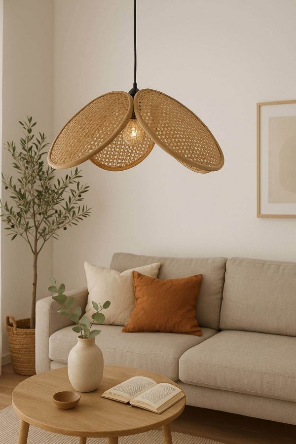Lampa sufitowa rattanowa Boho 58 cm - Item International