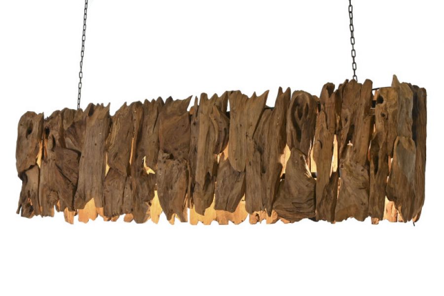 Lampa sufitowa z drewna teak 160 cm - Light & Living