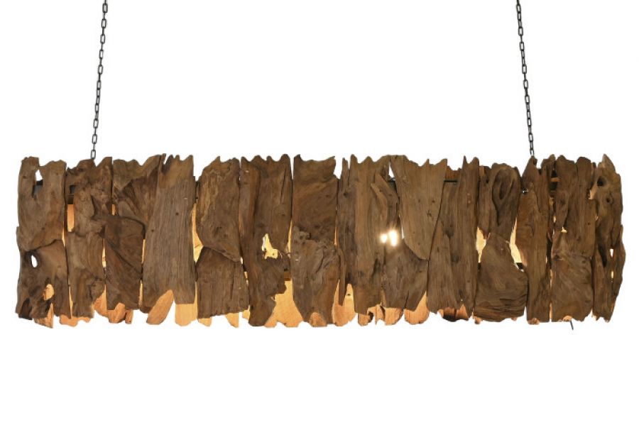 Lampa sufitowa z drewna teak 160 cm - Light & Living