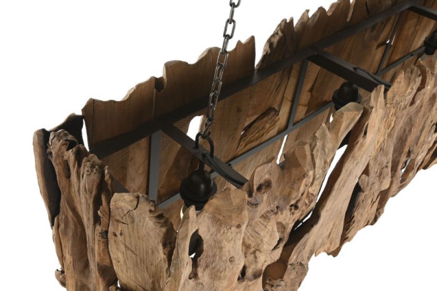Lampa sufitowa z drewna teak 160 cm - Light & Living