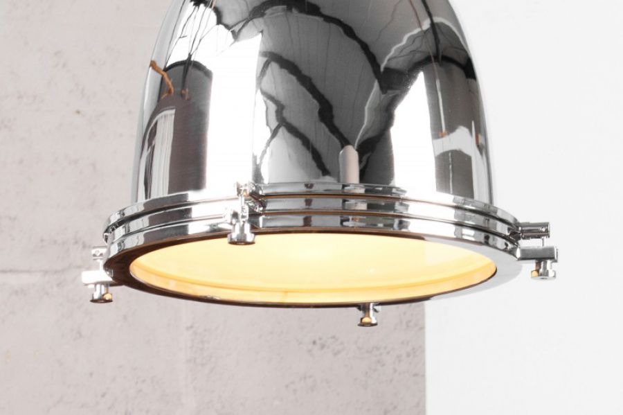 Lampa wisząca Industrial 35 cm chrom  - Invicta Interior