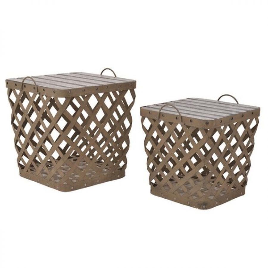 Latarenki Pufy Kosze zestaw 2 sztuki - Inart