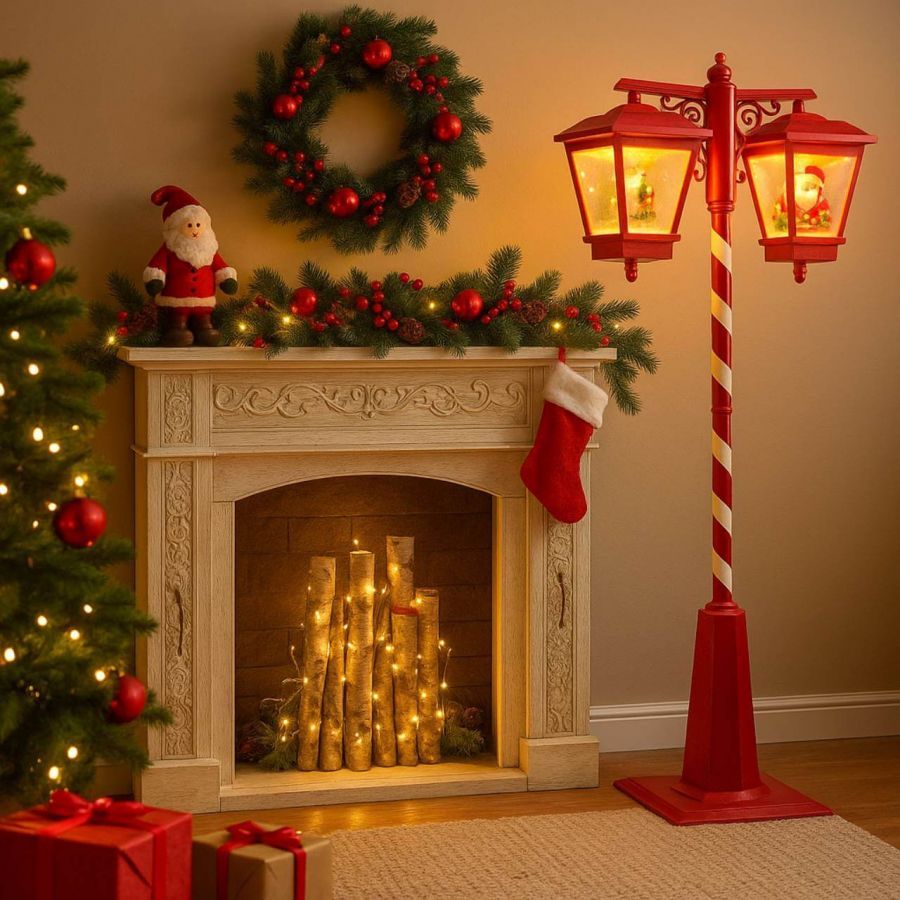  Latarnia świąteczna podwójna czerwona Candy - Atmosphera