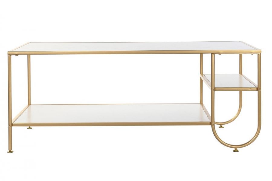 Ława Art Deco złota z półką - Item International