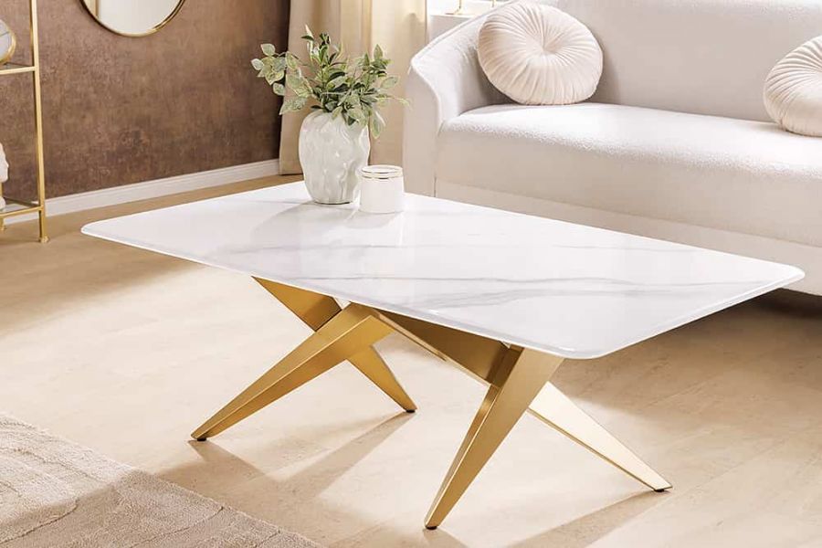 Ława Art Living 130 cm biały marmur - Invicta Interior