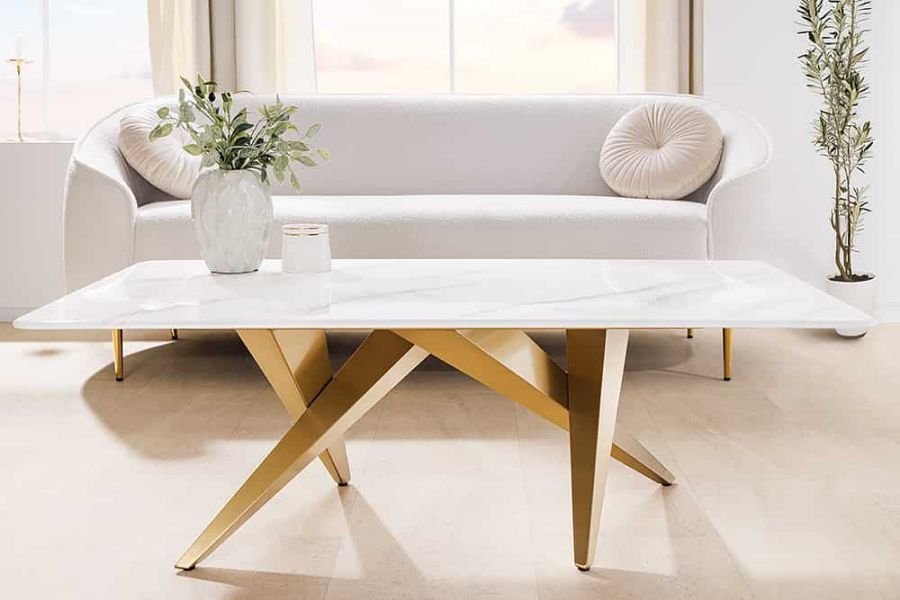 Ława Art Living 130 cm biały marmur - Invicta Interior