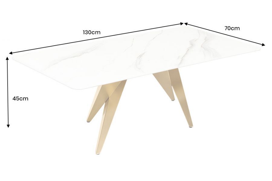 Ława Art Living 130 cm biały marmur - Invicta Interior