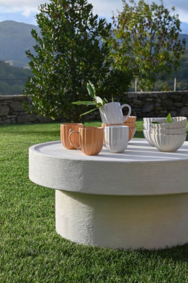 Ława okrągła Cement biała ivory - Item International