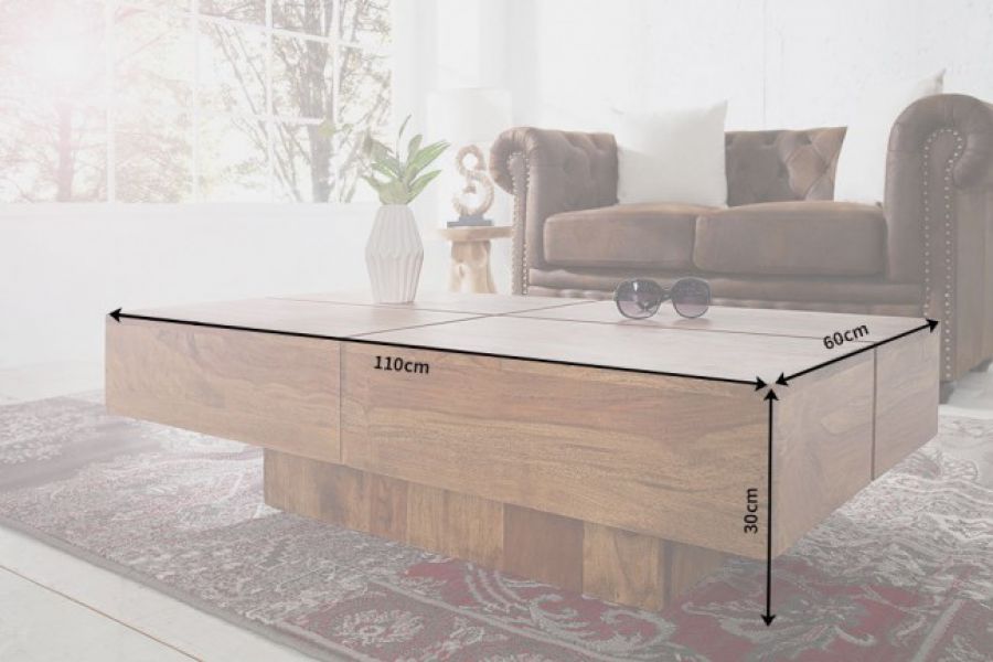 Ława Stolik Bolt 110 cm sheesham  - Invicta Interior